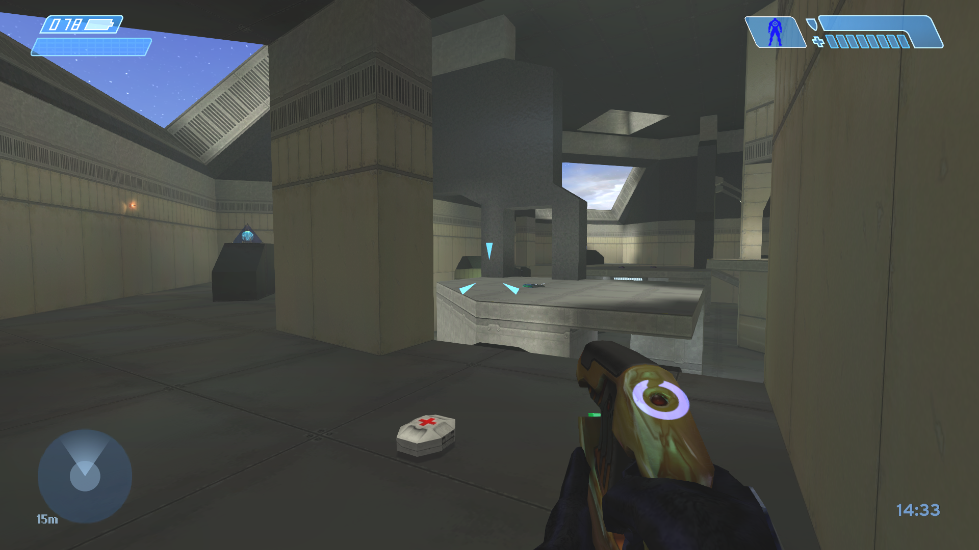 HaloGuessr gameplay — a Halo screenshot with a map overlay for pinpointing your location